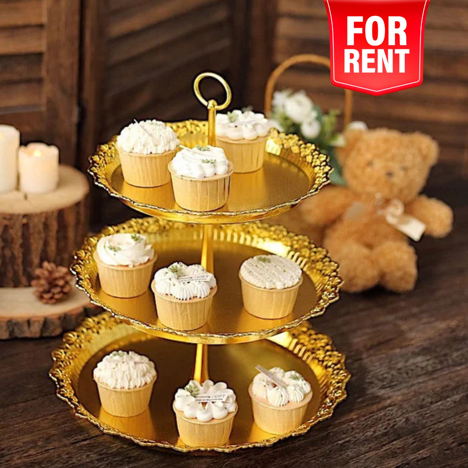 Gold Metal Cupcake stand (Price 199/-)