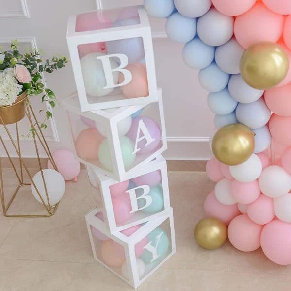 Balloon boxes decoration with LOVE letters setup in Bangalore