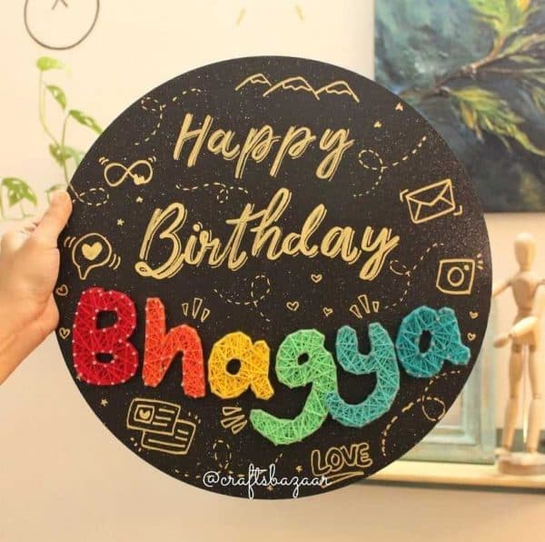 Custom name message board decoration setup for birthday celebration in Bangalore