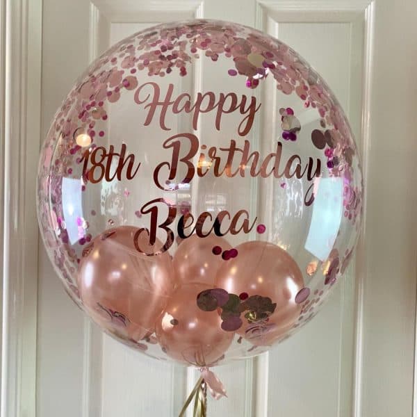 Stage balloon pillars decoration setup for birthday celebration in Bangalore