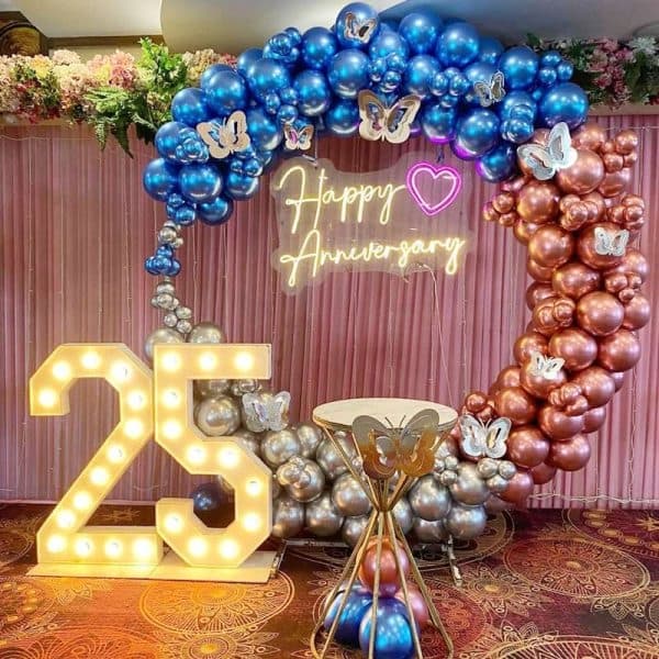 Luxury birthday balloon decoration setup in Bangalore by Just Plan Events